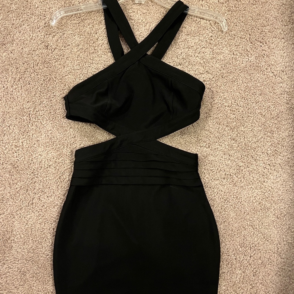 Black cut out bodycon dress